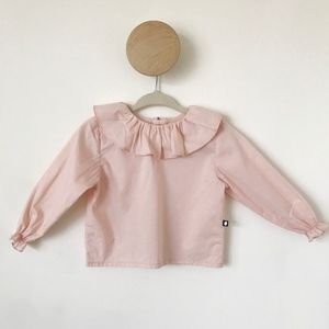 OEUF ruffle collar blouse top baby girl pale 6 mo